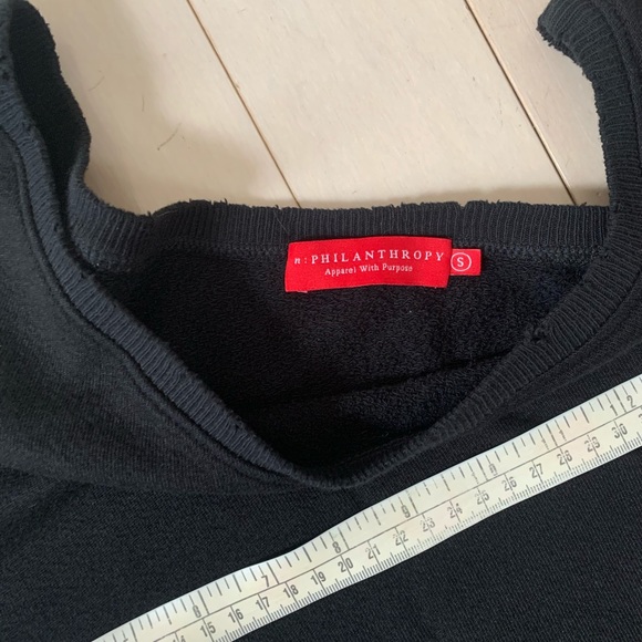 PHILANTHROPY off shoulder cotton sweater minidress - Picture 5 of 6